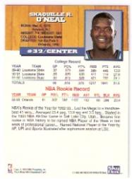 1993-94 Hoops Prototypes #6 Shaquille O'Neal back image