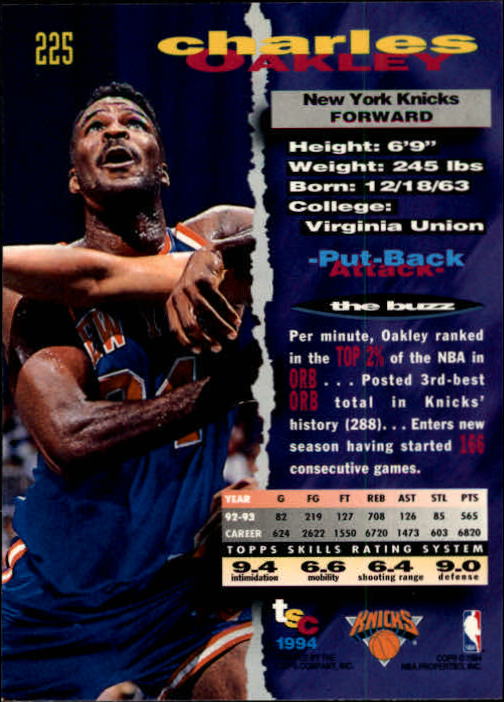1993-94 Stadium Club Members Only Parallel #225 Charles Oakley