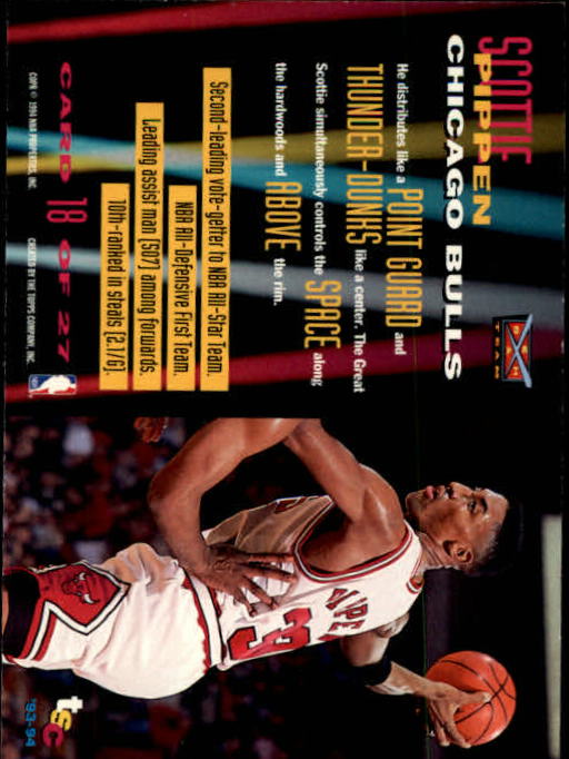 1993-94 Stadium Club Members Only Parallel #BT18 Scottie Pippen back image