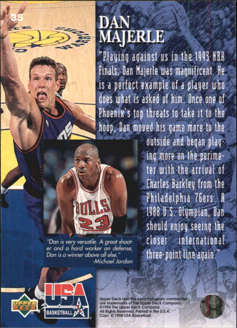 1994 Upper Deck USA Gold Medal #35 Dan Majerle/The Jordan Report - NM-MT -  Jammin JD Sports Cards | Beckett Marketplace
