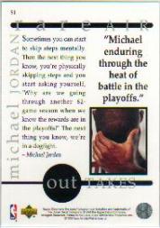 1994 Upper Deck Jordan Rare Air #51 Michael Jordan/(Head bowed, hand on brow) back image