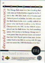 1994 Upper Deck Jordan Rare Air #63 Michael Jordan/(Cheering on sidelines) back image