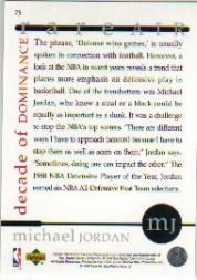1994 Upper Deck Jordan Rare Air #78 Michael Jordan/(Defending against Orlando Magic player) back image