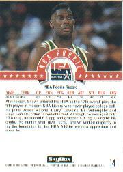 1994 SkyBox USA #14 Shawn Kemp/NBA Rookie back image