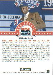 1994 SkyBox USA #38 Derrick Coleman/NBA Rookie back image