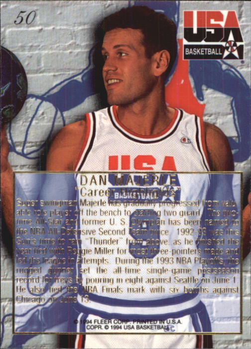 1994 Flair USA #50 Dan Majerle/Career Highlights back image