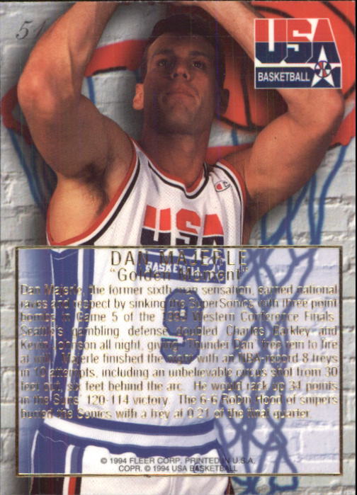 1994 Flair USA #51 Dan Majerle/Golden Moment back image