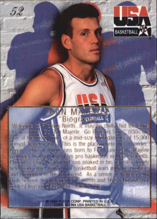 1994 Flair USA #52 Dan Majerle/Biography back image