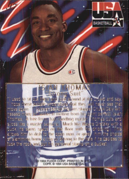 1994 Flair USA #97 Isiah Thomas/Strong Suit back image