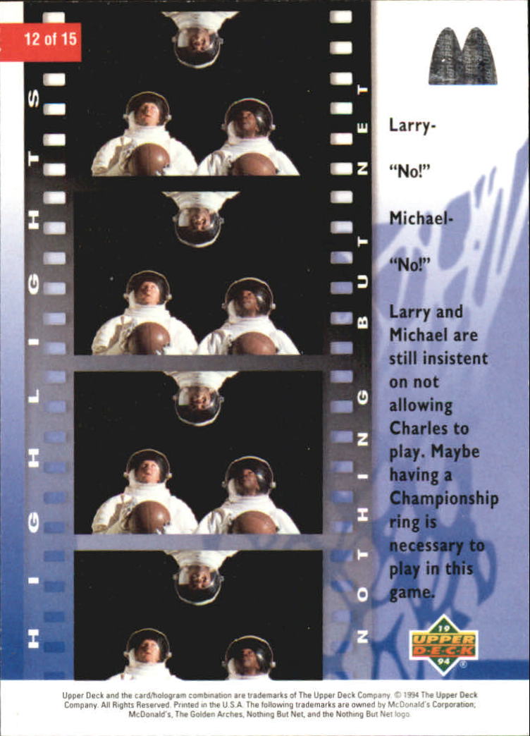 1994 Upper Deck Nothing But Net #12 Larry Bird back image