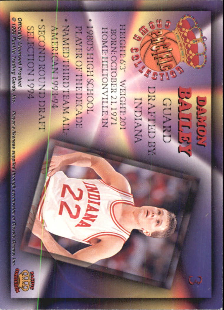 1994 Pacific Prisms #3 Damon Bailey back image