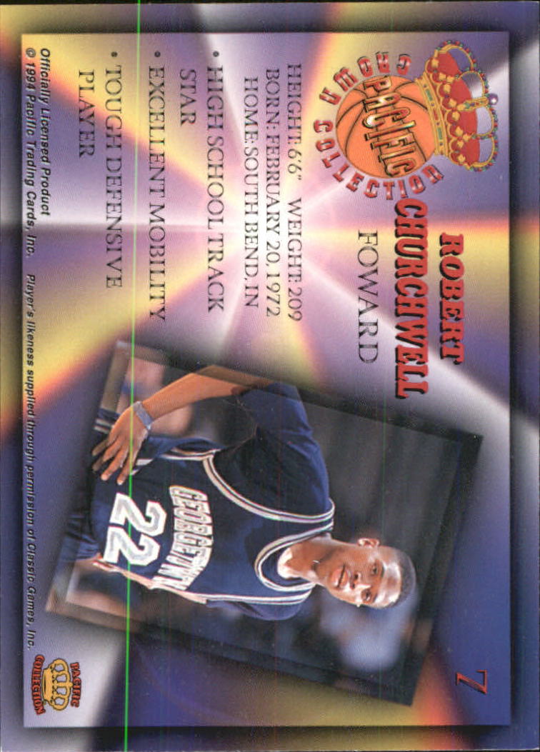 1994 Pacific Prisms #7 Robert Churchwell back image