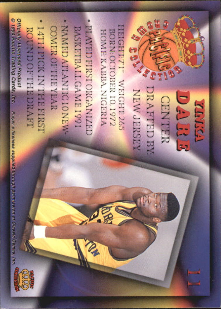 1994 Pacific Prisms #11 Yinka Dare back image