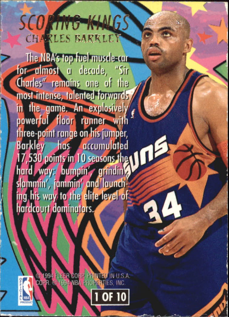 1994-95 Ultra Scoring Kings #1 Charles Barkley back image