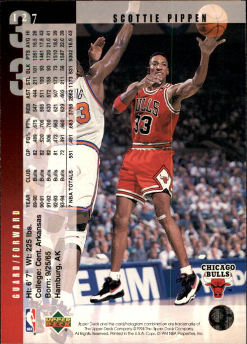 1994-95 Upper Deck #127 Scottie Pippen - NM-MT