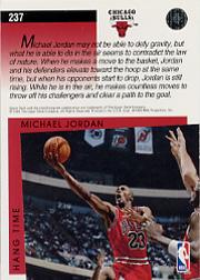 1994-95 Upper Deck Jordan He's Back Reprints #237 Michael Jordan/(93-94 Upper Deck) back image