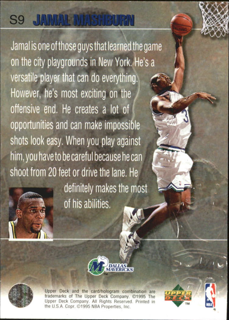 1994-95 Upper Deck Slam Dunk Stars #S9 Jamal Mashburn back image