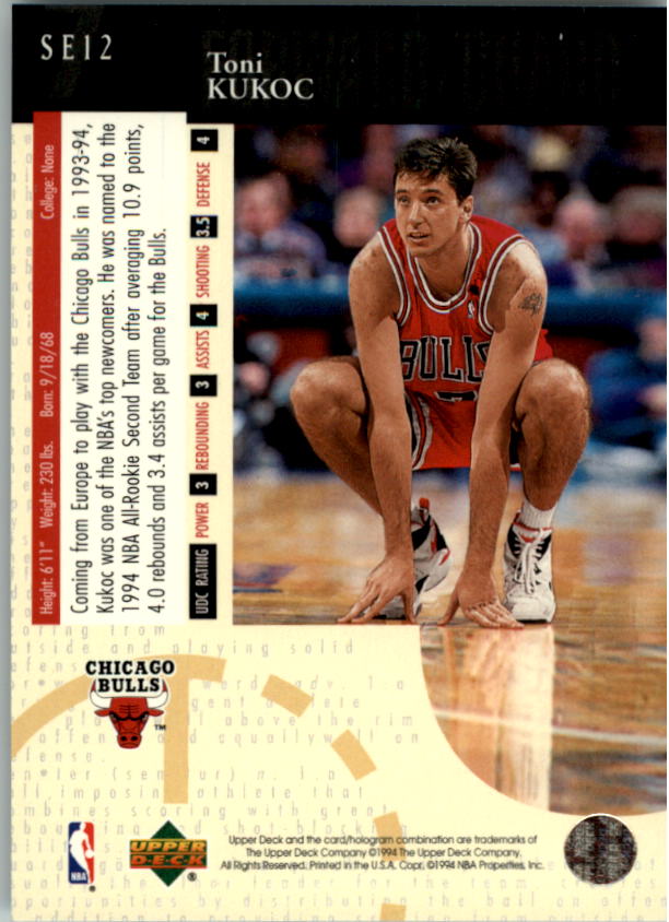 1994-95 Upper Deck Special Edition #12 Toni Kukoc back image