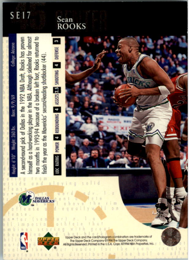 1994-95 Upper Deck Special Edition #17 Sean Rooks back image