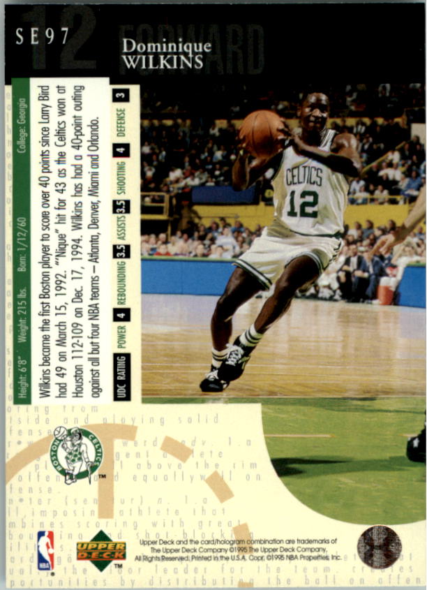 1994-95 Upper Deck Special Edition #97 Dominique Wilkins back image