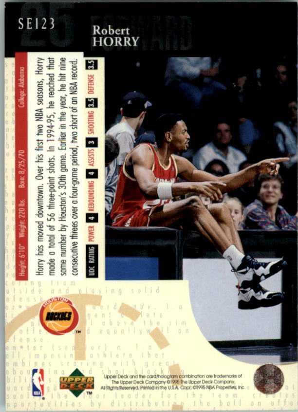 1994-95 Upper Deck Special Edition #123 Robert Horry back image
