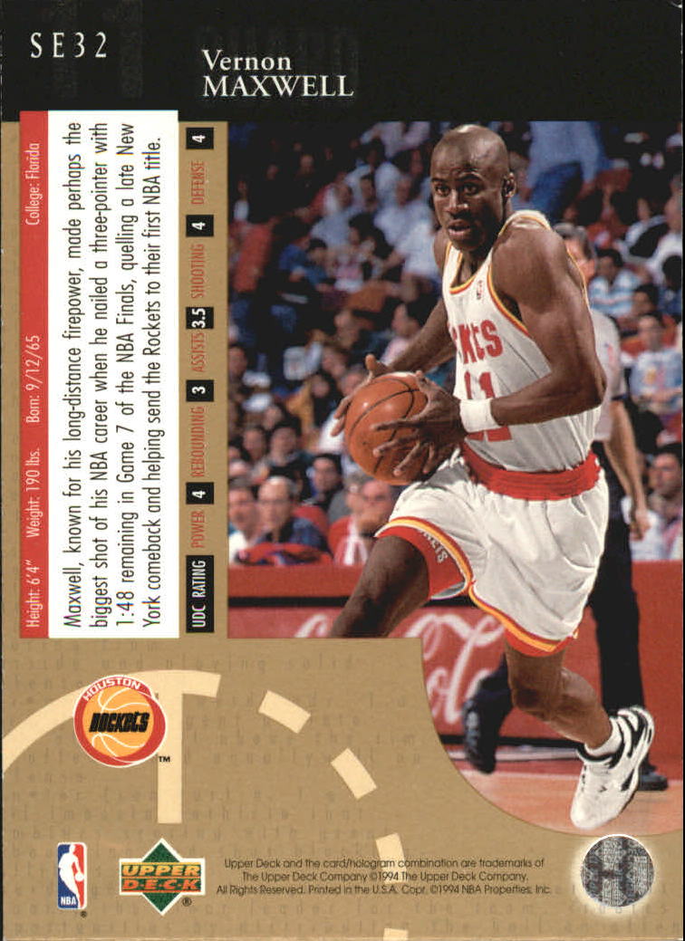 1994-95 Upper Deck Special Edition Gold #32 Vernon Maxwell back image