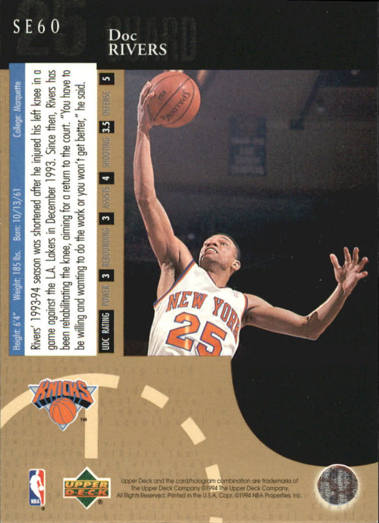 1994-95 Upper Deck Special Edition Gold #60 Doc Rivers back image