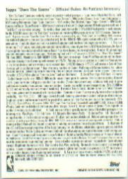 Sports Card Back