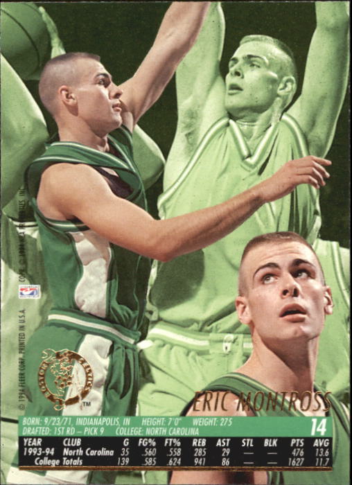 1994-95 Ultra #14 Eric Montross RC back image