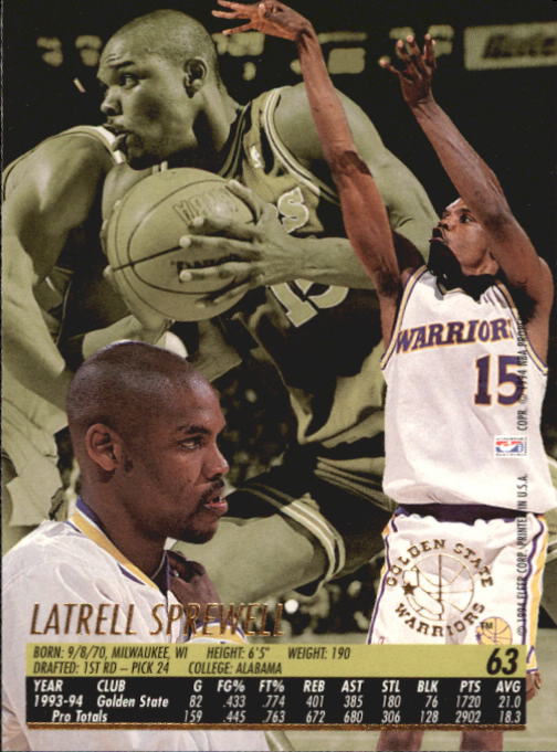 1994-95 Ultra #63 Latrell Sprewell back image