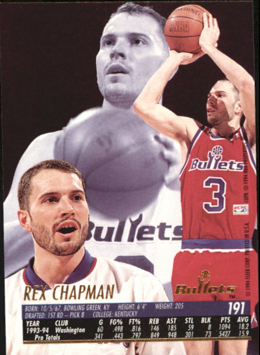 1994-95 Ultra #191 Rex Chapman back image