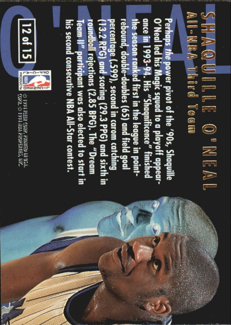 1994-95 Ultra All-NBA #12 Shaquille O'Neal back image