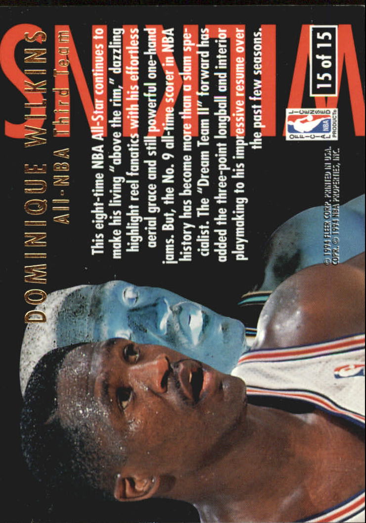 1994-95 Ultra All-NBA #15 Dominique Wilkins back image