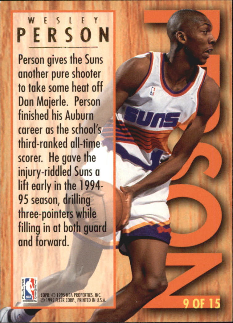1994-95 Ultra All-Rookies #9 Wesley Person back image