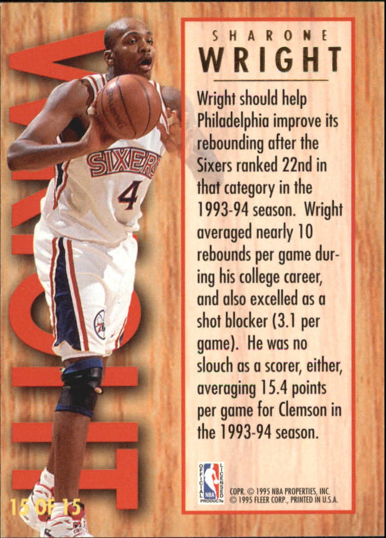 1994-95 Ultra All-Rookies #15 Sharone Wright back image
