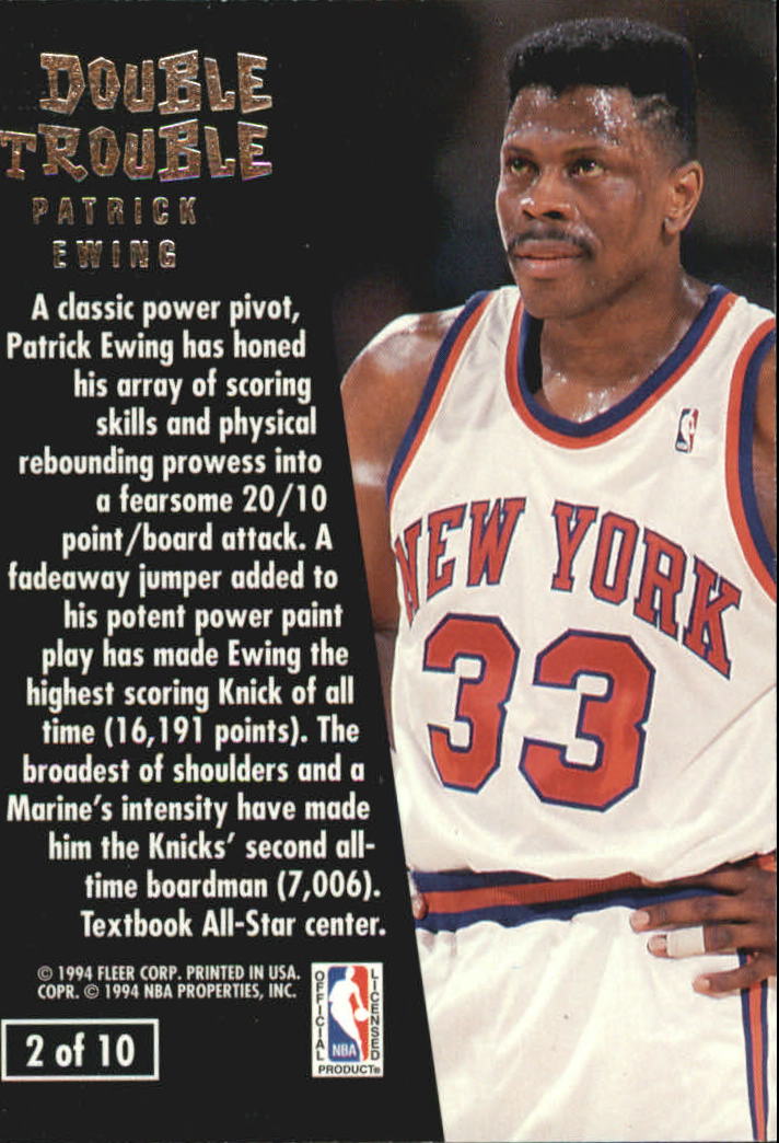 1994-95 Ultra Double Trouble #2 Patrick Ewing back image