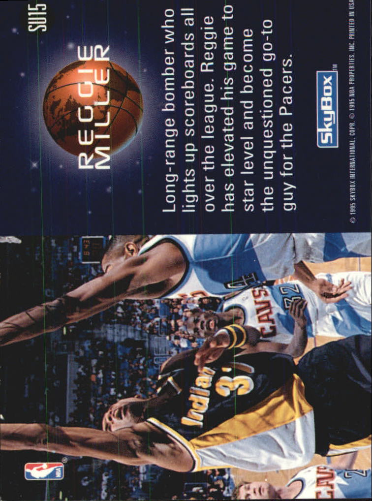 1994-95 SkyBox Premium Slammin' Universe #SU15 Reggie Miller back image
