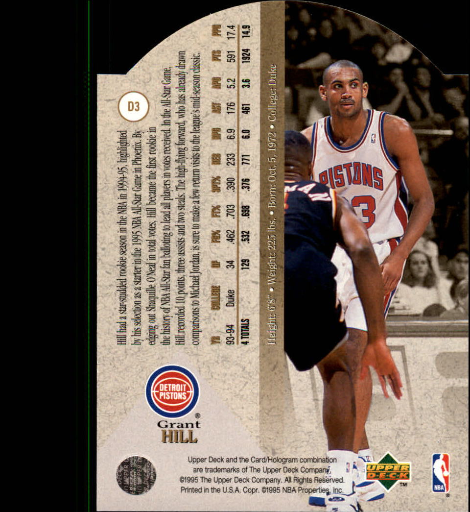 1994-95 SP Die Cuts #D3 Grant Hill back image