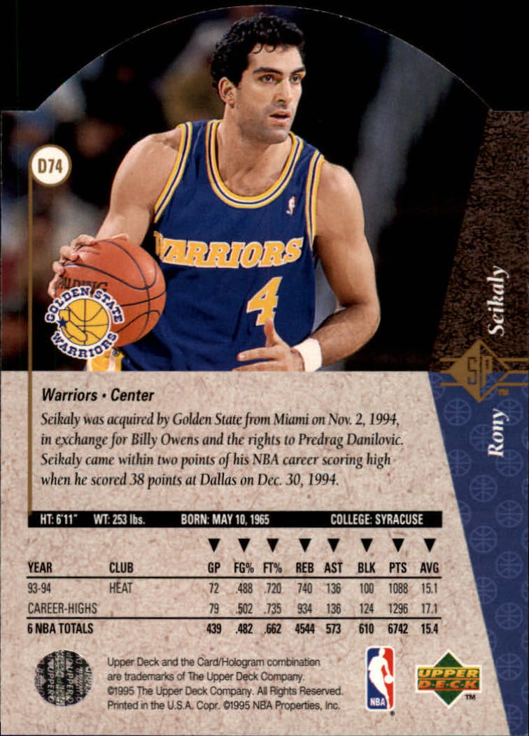 1994-95 SP Die Cuts #D74 Rony Seikaly back image