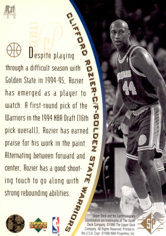 1994-95 SP Holoviews #PC27 Clifford Rozier back image