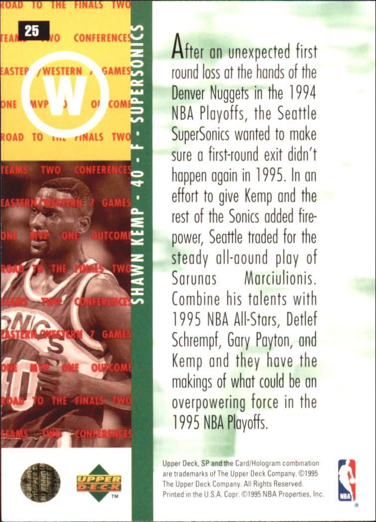 1994-95 SP Championship #25 Shawn Kemp RF back image