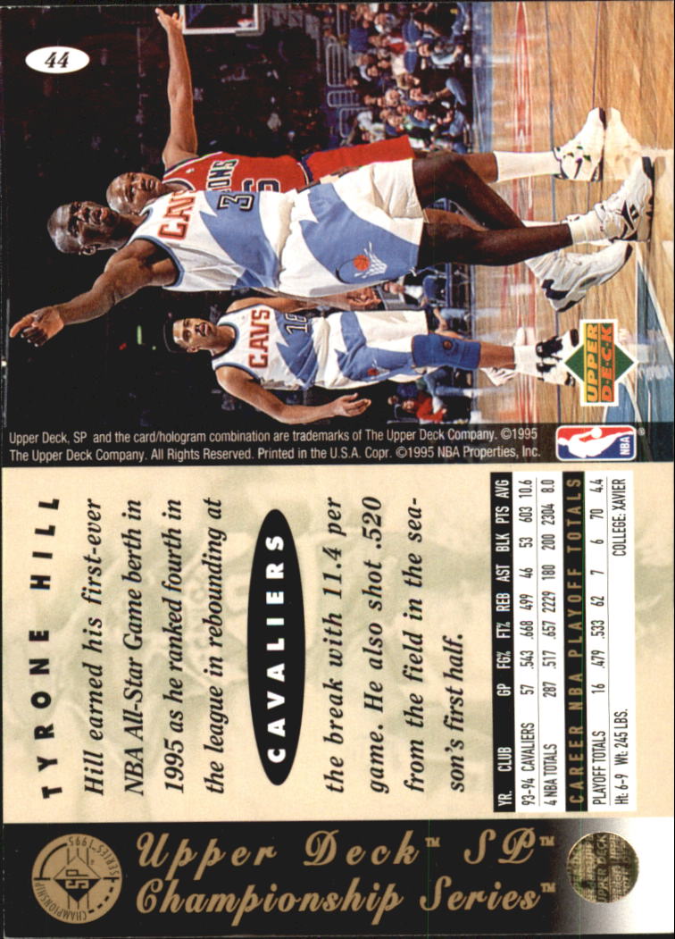 1994-95 SP Championship #44 Tyrone Hill back image