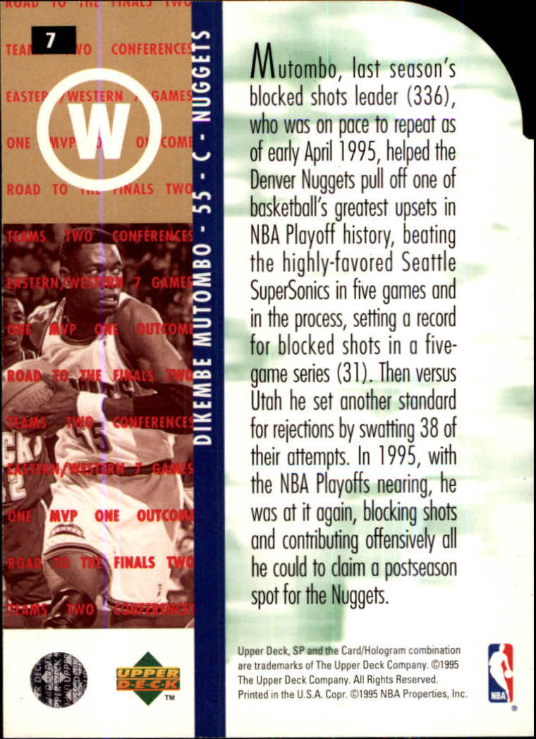 1994-95 SP Championship Die Cuts #7 Dikembe Mutombo RF back image