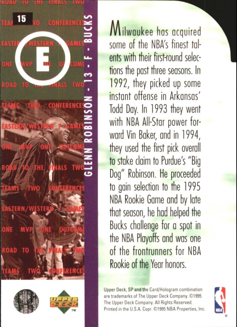 1994-95 SP Championship Die Cuts #15 Glenn Robinson RF back image