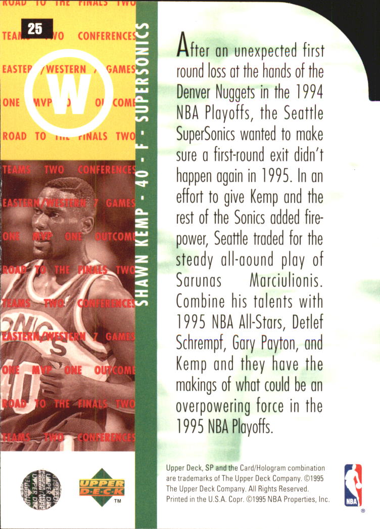 1994-95 SP Championship Die Cuts #25 Shawn Kemp RF back image
