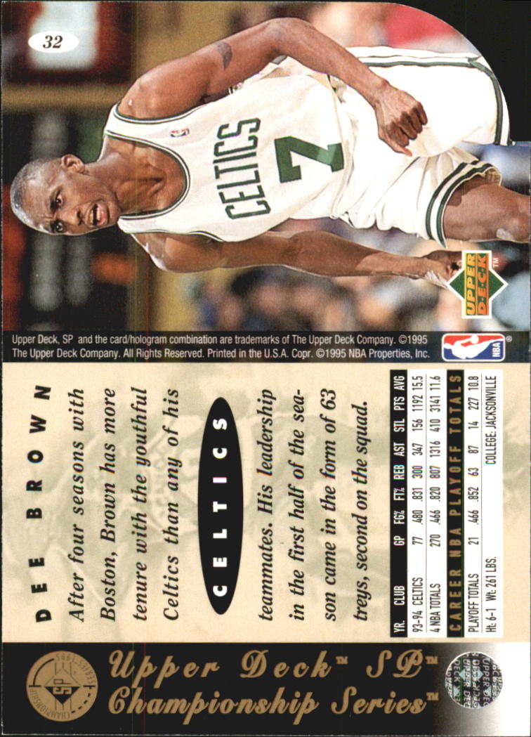 1994-95 SP Championship Die Cuts #32 Dee Brown back image