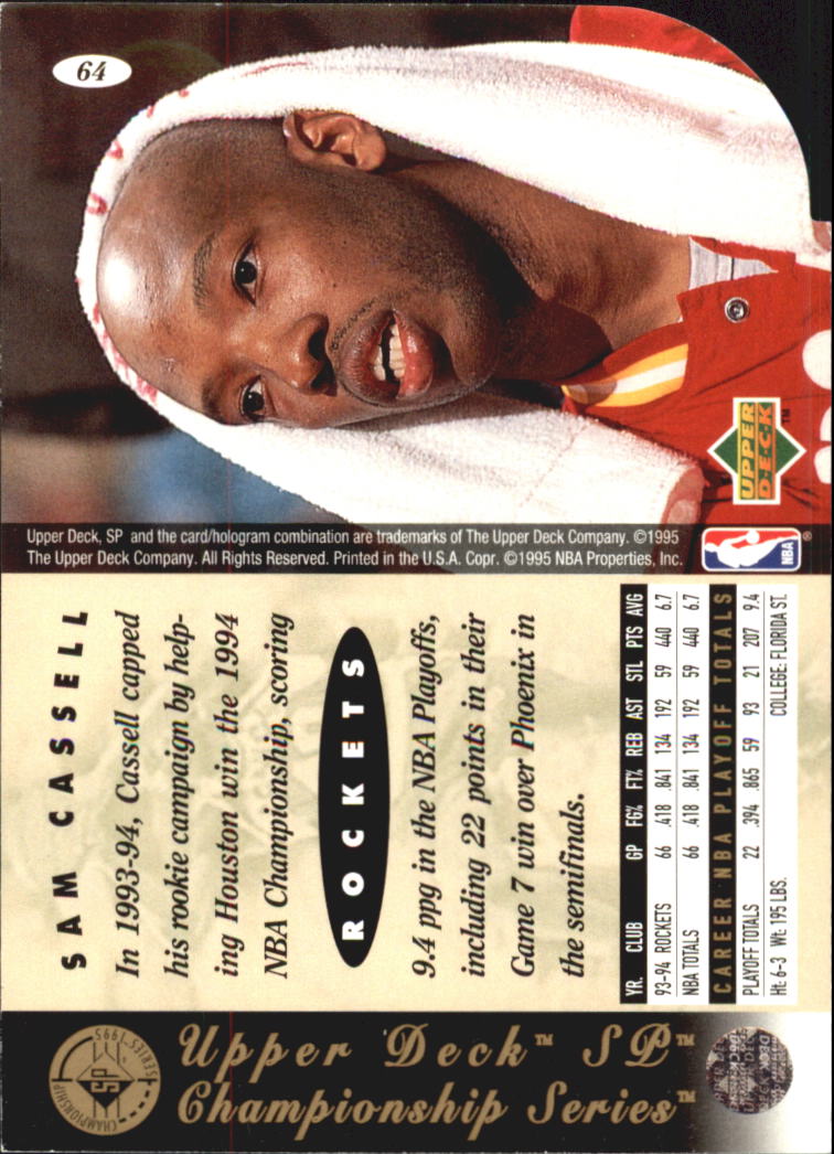 1994-95 SP Championship Die Cuts #64 Sam Cassell back image