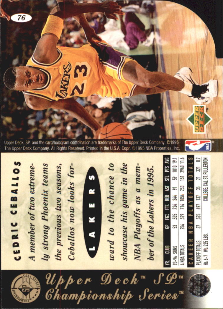1994-95 SP Basketball Championship Die Cuts Singles - You Choose - Picture 90 of 191