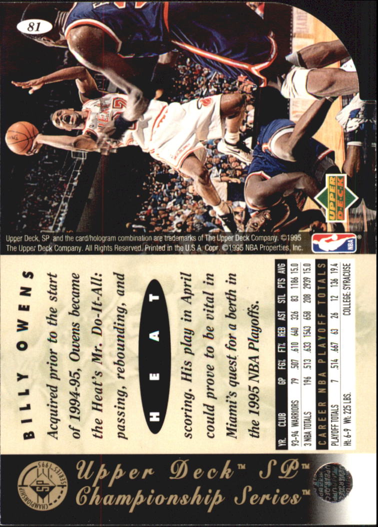 1994-95 SP Basketball Championship Die Cuts Singles - You Choose - Picture 98 of 191