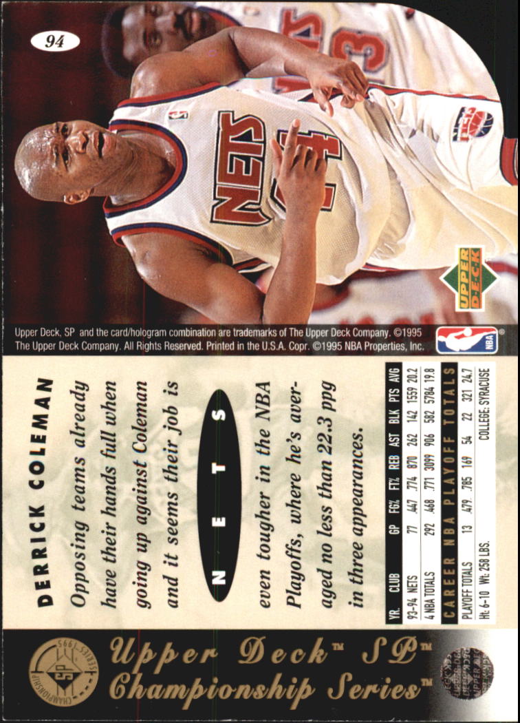 1994-95 SP Basketball Championship Die Cuts Singles - You Choose - Picture 122 of 191